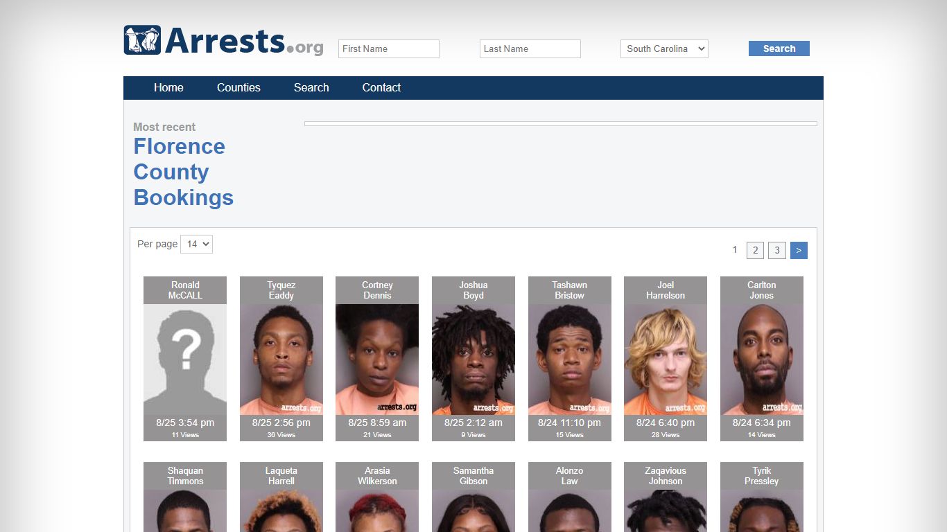 Florence County Arrests and Inmate Search